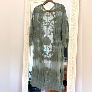 Sheer lace duster